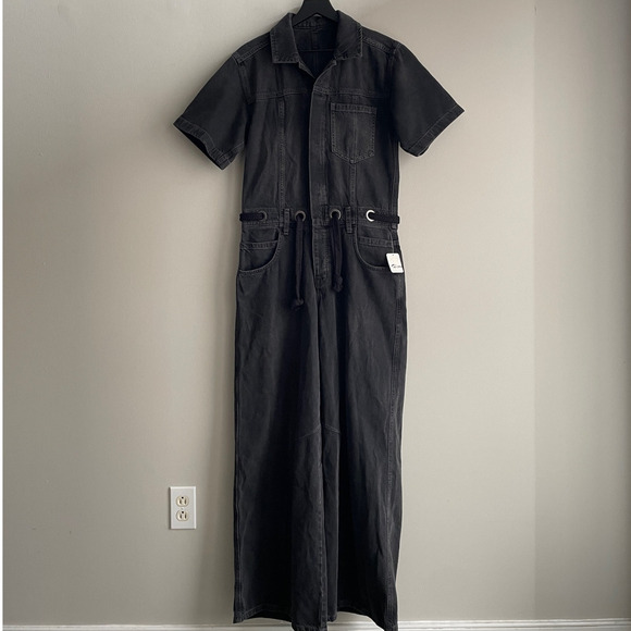 Free People Edison Wide Leg Coverall in Nightlite - Picture 2 of 9